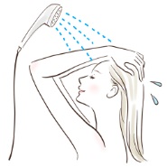 髪を洗う女性イラスト